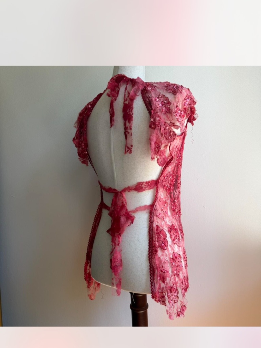 bebe Rose Pink Embellished Lace Shrug